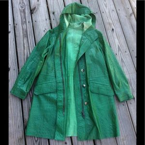 Lucien Pellat-finet Real leather hooded coat